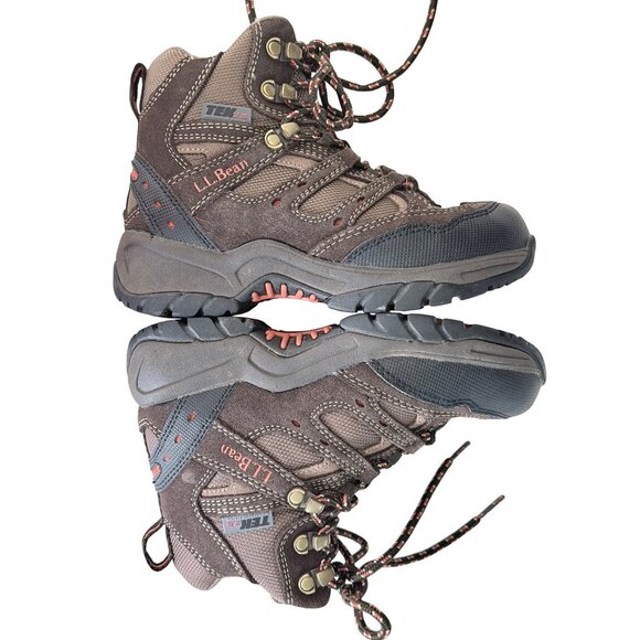 L.L. Bean Kids Waterproof Hiking Boots Size 1 Brown Lace Up Outdoors - Picture 7 of 10